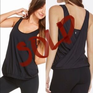 NWT FABLETICS Lucia 2 in 1 Black Tank Top Size XS